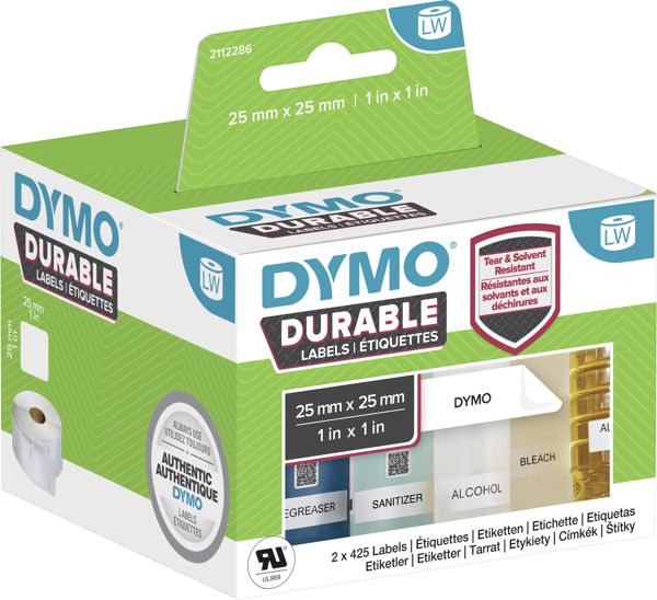 Picture of Dymo Durable Labels 25mm x 25mm (850 Per Pack)